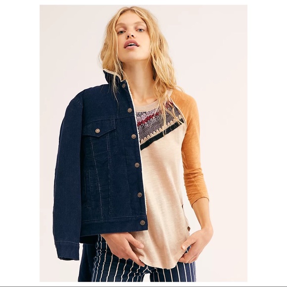 FREE PEOPLE BOHO TEE KNIT PULLOVER CROCHET TOP A2C - Picture 3 of 13